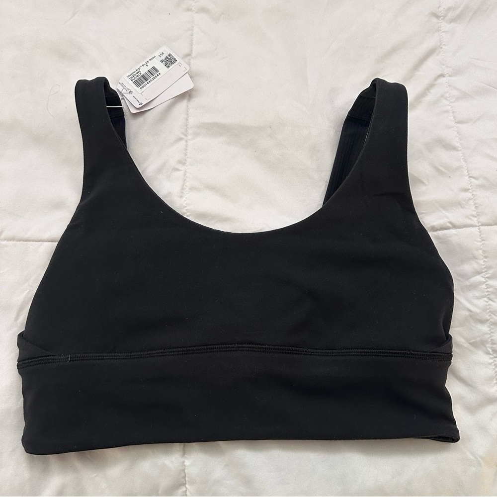 Black Ribbed Align Bra - Picture 3 of 5
